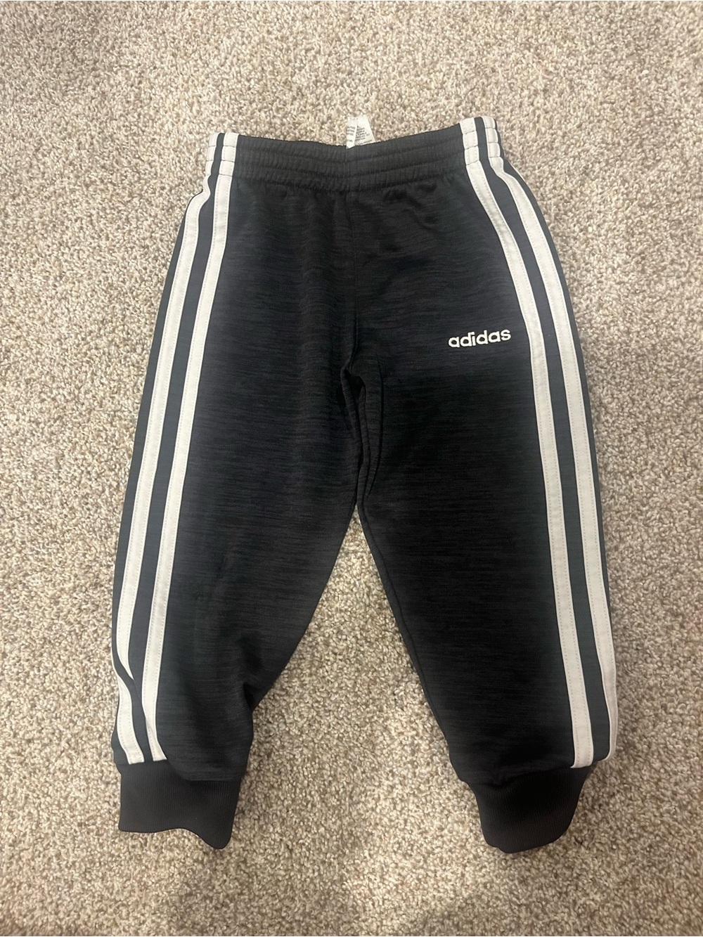 adidas Black Jogger Pants with White Side Stripes